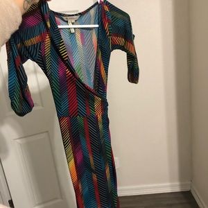 3/$18 NWOT BCBG silk wrap multicolored dress S